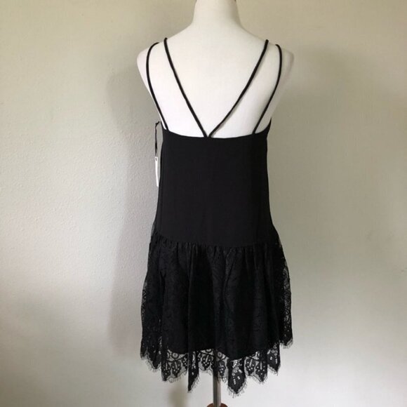 Lovers & Friends Black Lace Drop Hem Slip Dress - Picture 2 of 7
